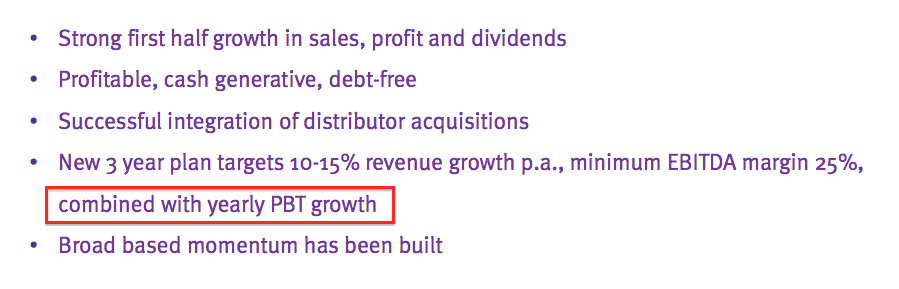 tstl tristel HY 2020 results additional target slide