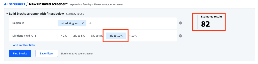 free stock screeners yahoo filter