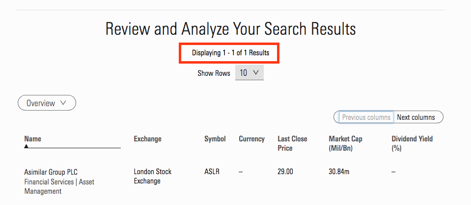 free stock screeners morningstar results