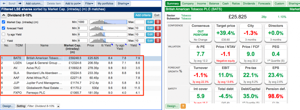 free stock screeners sharepad filter