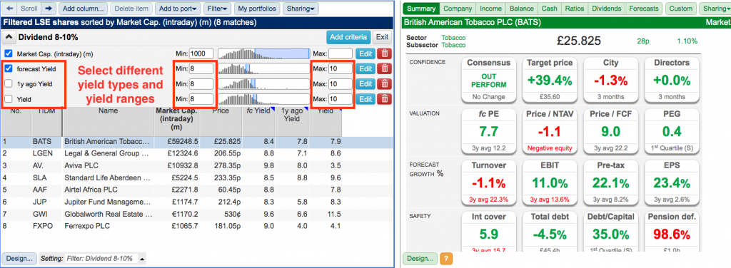 free stock screeners sharepad filter